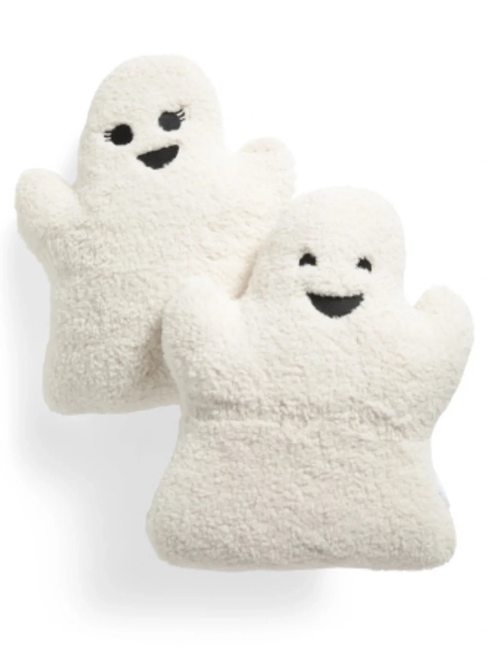 Martha Stewart Plush Sherpa Ghost Pillow Duo - with Black Accents